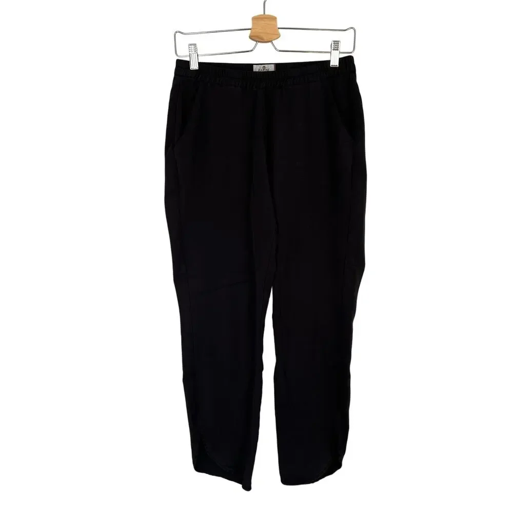 Marine Layer Allison Ankle Pants Black Modal Pull On Elastic Women's S Pockets